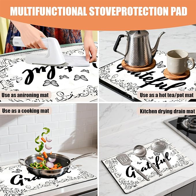 28"x20" Anti-Slip Electric Stove Top Cover Blessings Foldable Heat-Resistant - Image 3