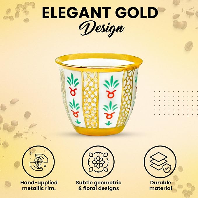 Generic Premium Porcelain Arabic Coffee Cup Set 100ml - Image 3