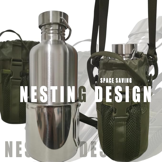 Survivor 3-in-1 Outdoor Canteen - 42oz Single Wall Water Bottle - Image 5