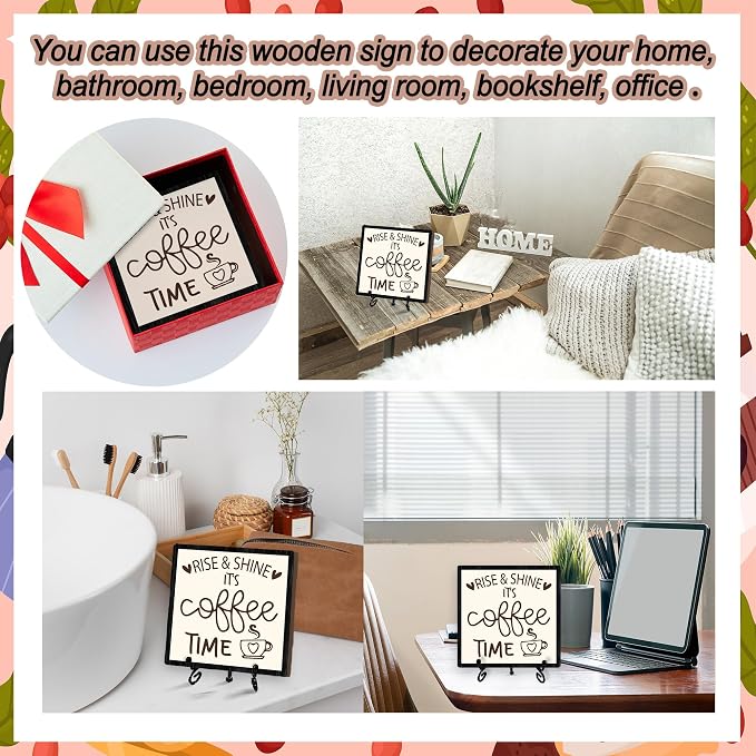 Coffee Desk Decor Sign, Coffee Time Sign - Image 3