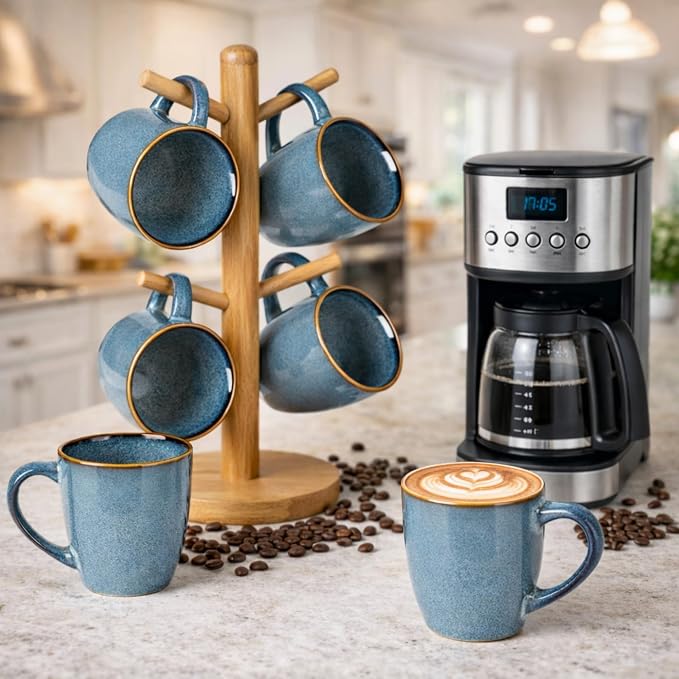 GBHOME Ceramic Coffee Mugs Set of 4, 12oz Stoneware Coffee Mugs Set - Image 6