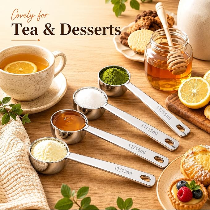 4 Pack Coffee Scoop Spoons, 1 Tbsp Stainless Steel Measuring Spoons - Image 2