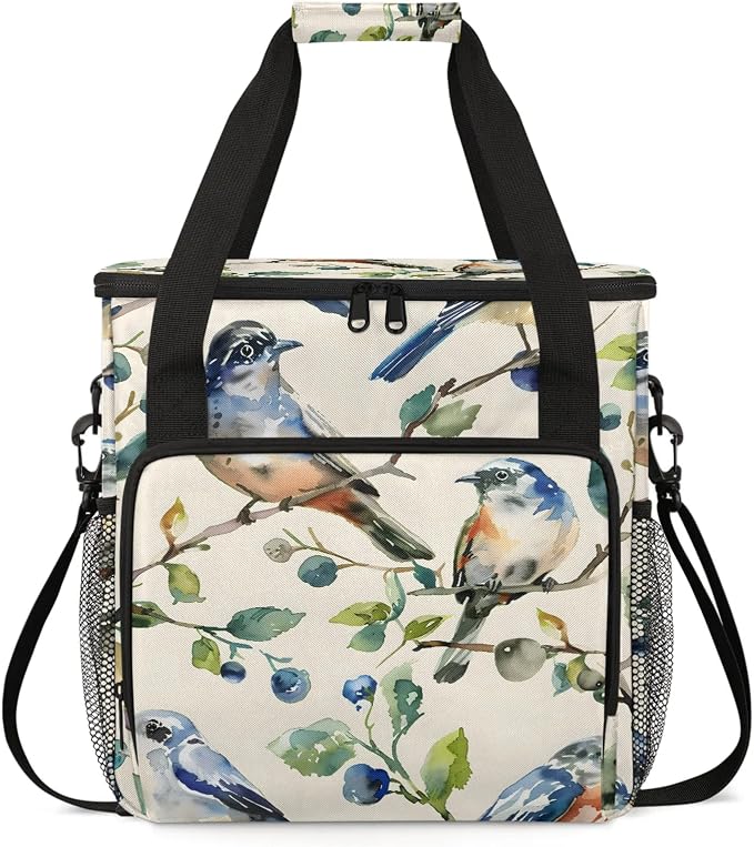 Bird Vintage Coffee Maker Carring Bag, Large Insulated Storage Organizer Case by Home