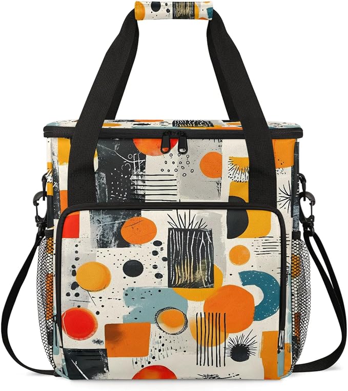 Abstract Modern Geometric Coffee Maker Carring Bag, Large Insulated Storage by Home