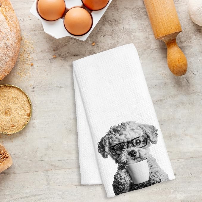 Funny Poodle Decor Coffee Kitchen Towels Gift, Poodle Dog Gifts, Coffee Gifts - Image 5
