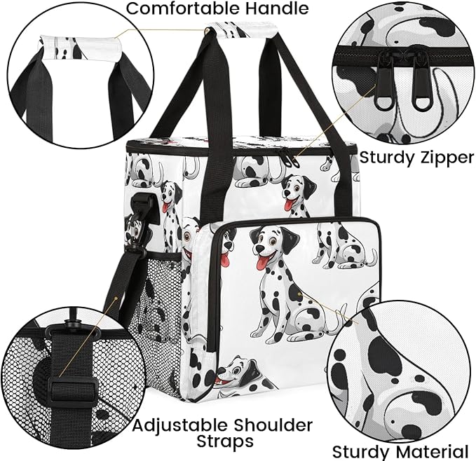 Cute Dalmatian Dog Coffee Maker Carring Bag, Large Insulated Storage Organizer - Image 6