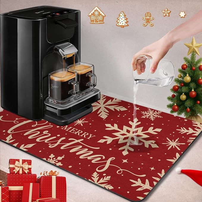 Arttown Coffee Mat for Countertops, Coffee Maker Espresso Machine Dish Rack - Image 2