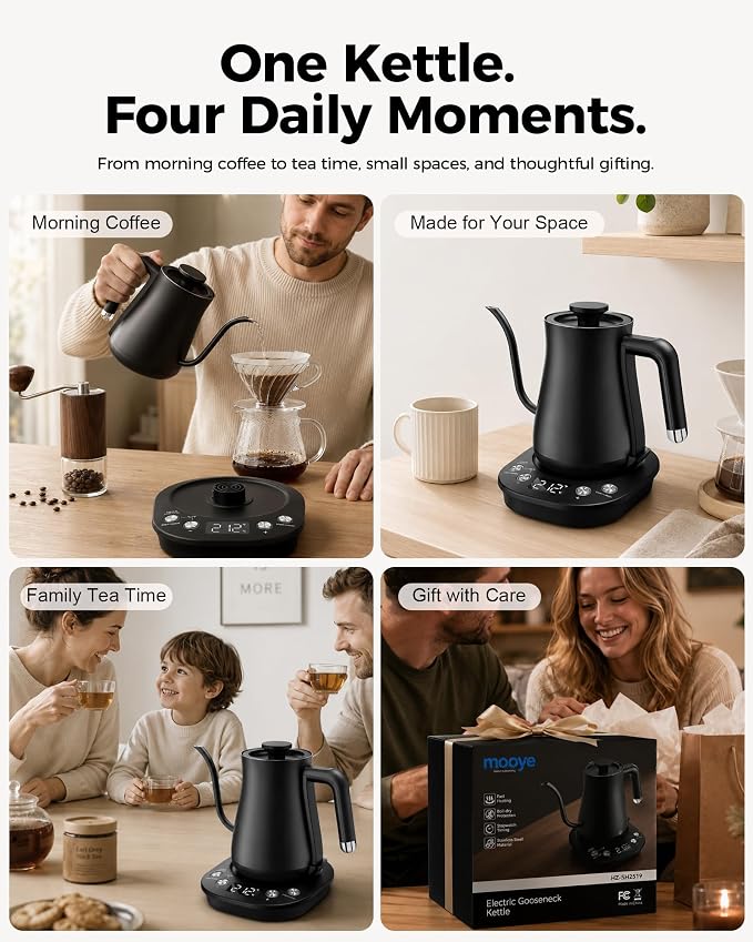 Gooseneck Electric Kettle with ±1℉ Temperature Control, 304 Stainless Steel - Image 8