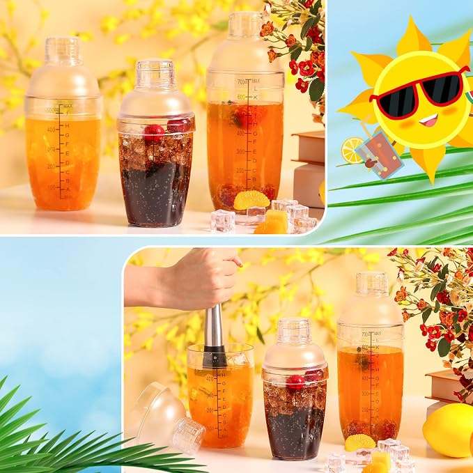 Lallisa 12 Pcs Plastic Cocktail Shaker Drink Mixer - Image 7