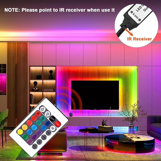 LED Strip Lights Kit, 2x6.56Ft RGB LED Lights Strip - Image 6
