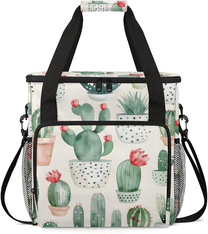 Cactus Coffee Maker Carring Bag, Large Insulated Storage Organizer Case Tote by Home