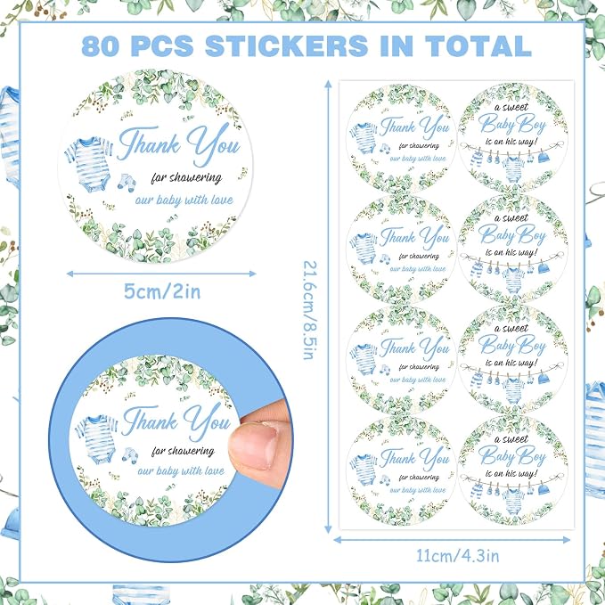 Serencatcher 80 Pcs Baby Shower Stickers - Image 2