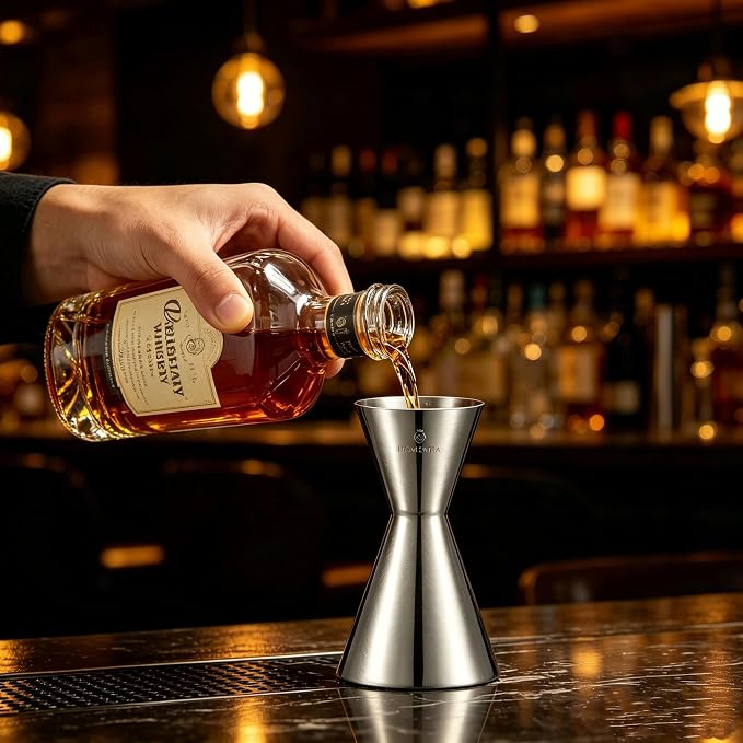 Homestia Stainless Steel Double Jigger, 1 oz to 2 oz Cocktail Measuring Cup - Image 4