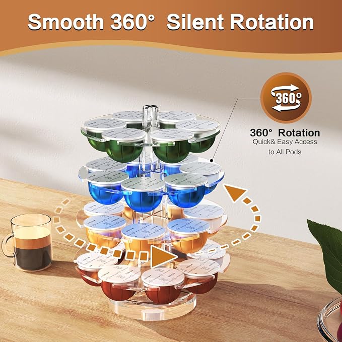 Coffee Pods Holder Acrylic Carousel Stand Compatible - Image 5