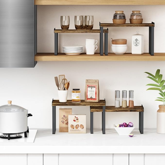 Goozii Kitchen Cabinet Shelf Set of 4, Cupboard Shelves - Image 3