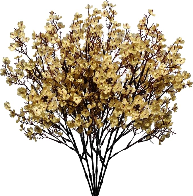 Mandy's 15 Bundles Artificial Light Brown Baby’s Breath Flowers | 18.5 Inch by Mandys