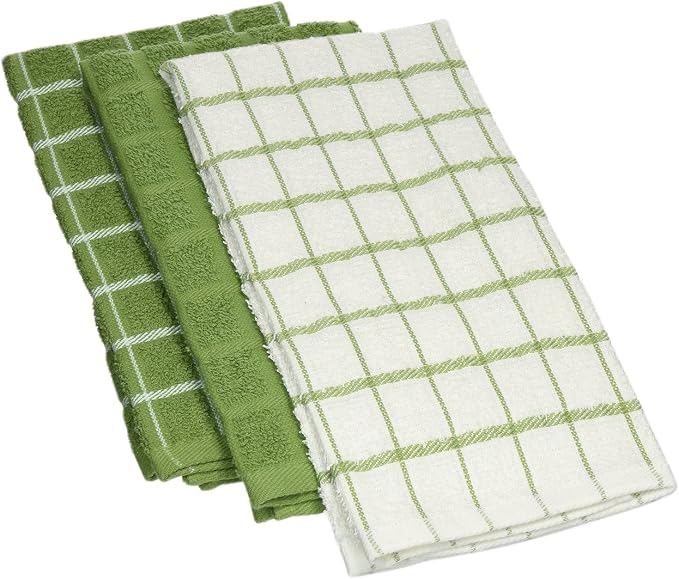Ritz Premium 100% Cotton Terry Check Kitchen Dish Towels by RITZ