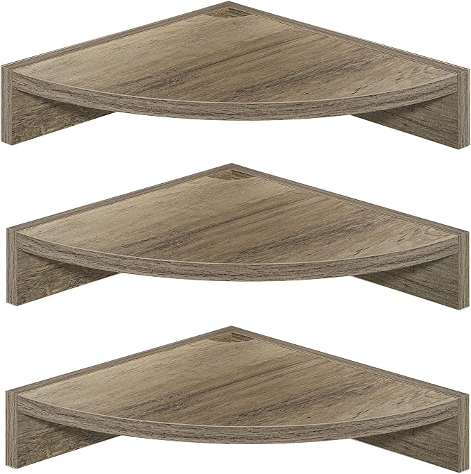 Fun Memories Corner Shelf Wall Mount, Wood Floating Corner Shelves, Corner Wall by FunMemories
