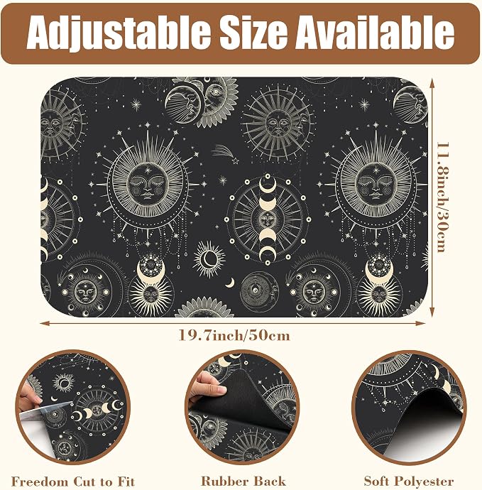 Moon Sun Zodiac Coffee Mat Absorbent Astrology Dish Drying Mat - Image 2