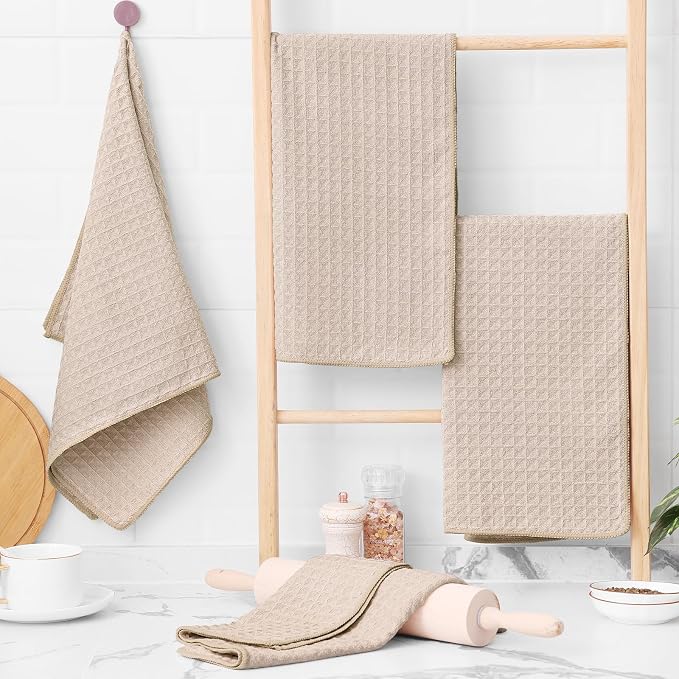 Homaxy Microfiber Waffle Weave Kitchen Towels, 16 x 28 Inch Ultra Absorbent and - Image 5