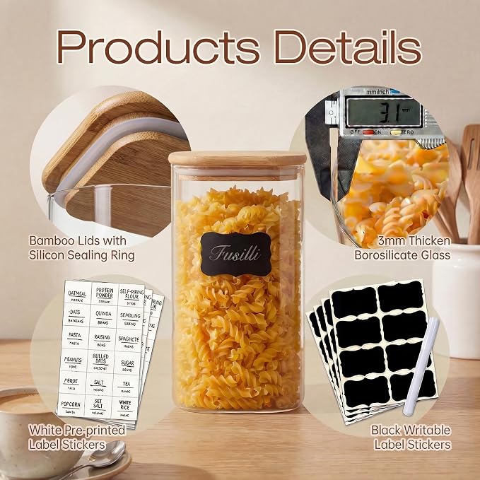 HomArtist Square Glass Jars - Image 4