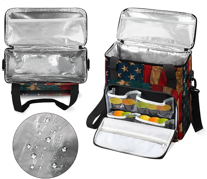 American Flag Coffee Maker Carring Bag, Large Insulated Storage Organizer Case - Image 3