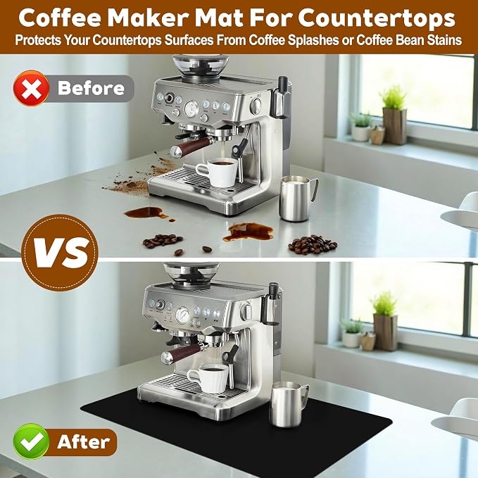 Coffee Mat Hide Stain Rubber Backed Absorbent Cuttable Dish Drying Mat - Image 3