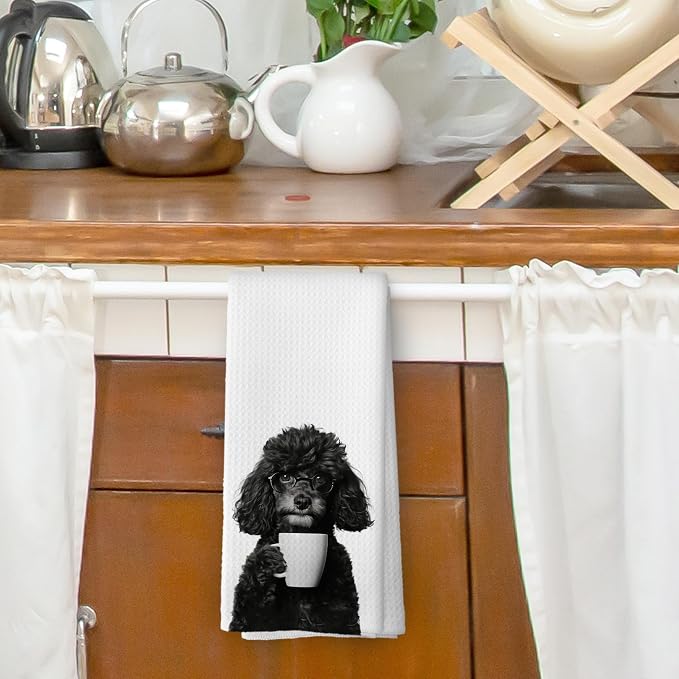 Funny Doodle Coffee Bar Kitchen Dish Towels, Doodle Gifts - Image 2