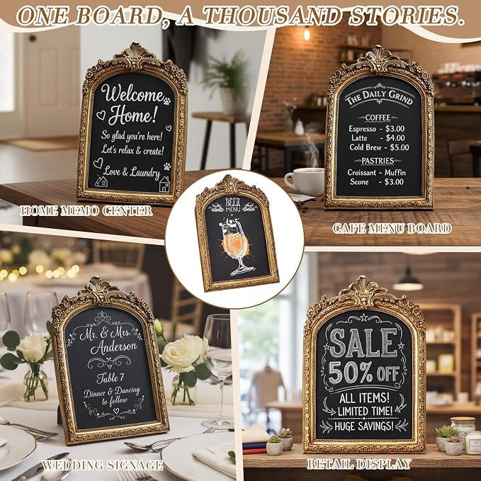 Framed Tabletop Chalkboard Sign, Rustic Frame, Hanging Chalkboard, Menu Board - Image 6