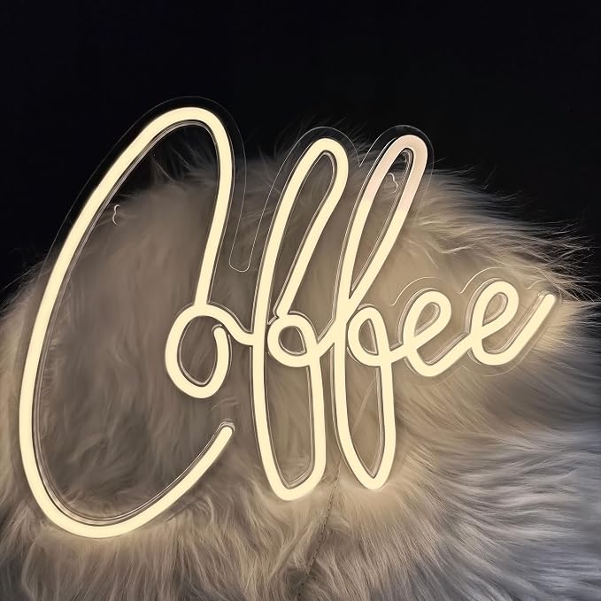 Coffee Neon Sign Bar Wall Decor, Adjustable Brightness Led Lights Sign by EXORUNLEDNeonSign