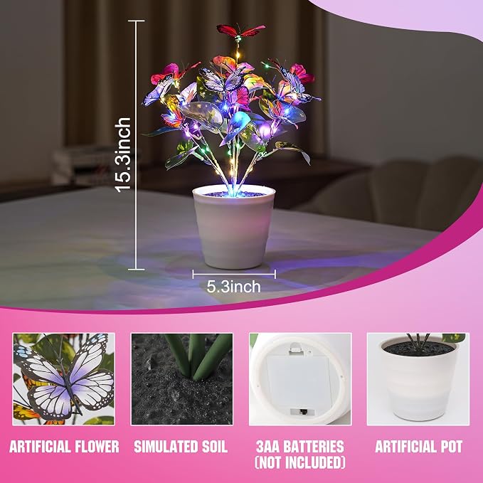 Colorful Butterfly Lamp Night Light - Image 2