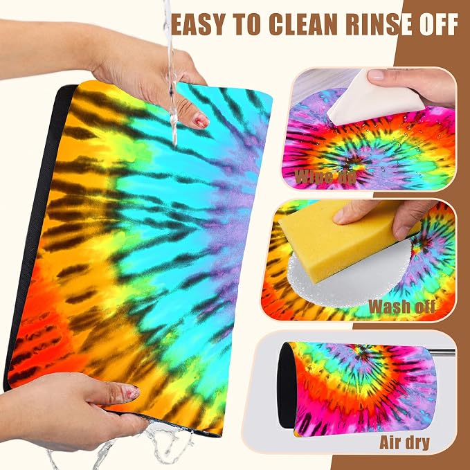 Dish Drying Mat Colorful Tie Dye Coffee Bar Mat - Image 5