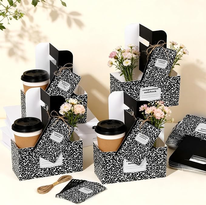 24 Set Teacher Appreciation Gifts Composition Notebook 2 Cup Drink Carrier - Image 5