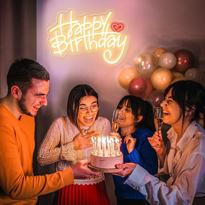 Custom Happy Birthday Neon Sign, Customizable Happy Birthday Light Up Sign - Image 4