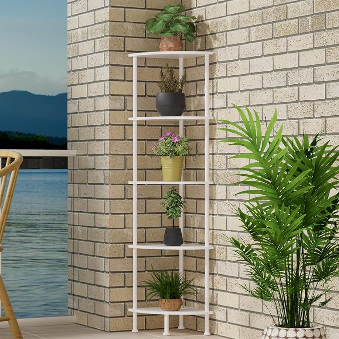 5-Tier Corner Shelf Stand, Tall Display Shelf, Plant Stand, Storage Standing - Image 8