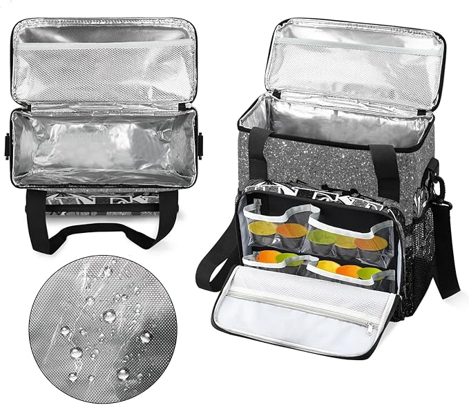 Cheer Black Grey Coffee Maker Carring Bag, Large Insulated Storage Organizer - Image 3