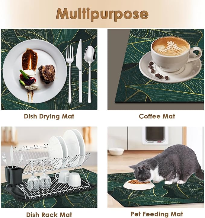 Arttown Coffee Mat for Countertop, Coffee Maker Espresso Machine Rubber Backed - Image 6