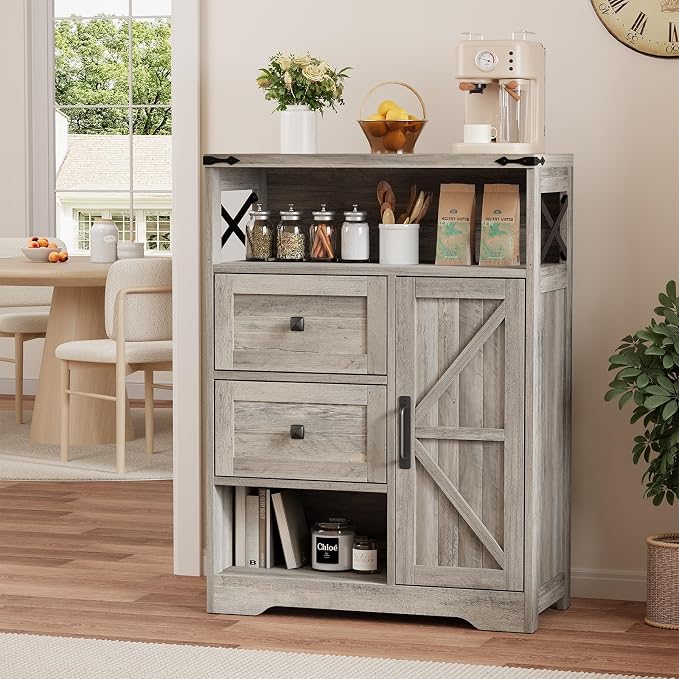 Vabches Farmhouse Buffet Sideboard Cabinet - Image 3