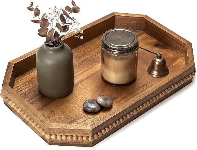 EOSAHR Acacia Wood Rustic Decorative Tray by EOSAHR