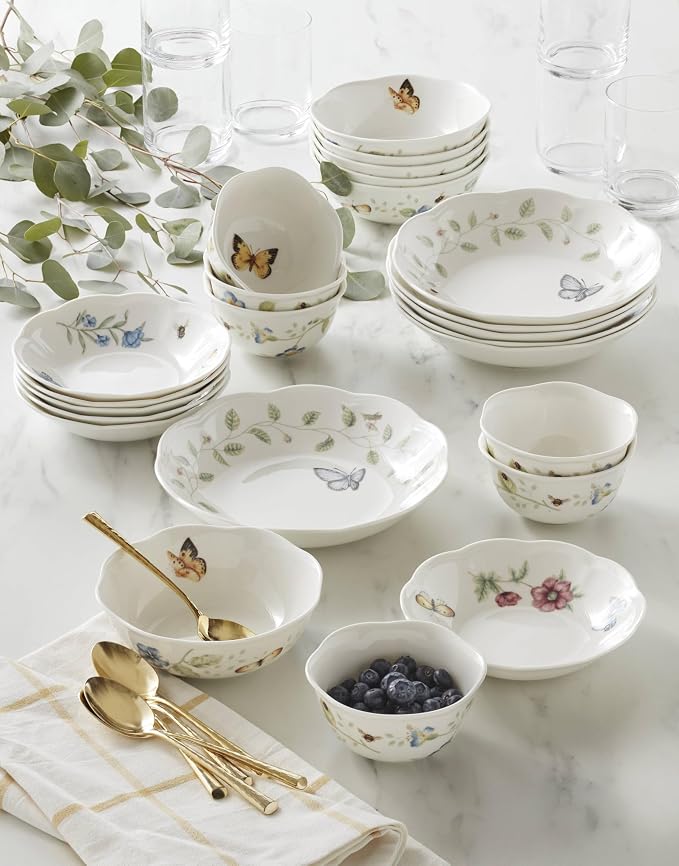 Lenox Dinnerware Set, Butterfly Meadow 24-Piece Bowls Set, Service - Image 3