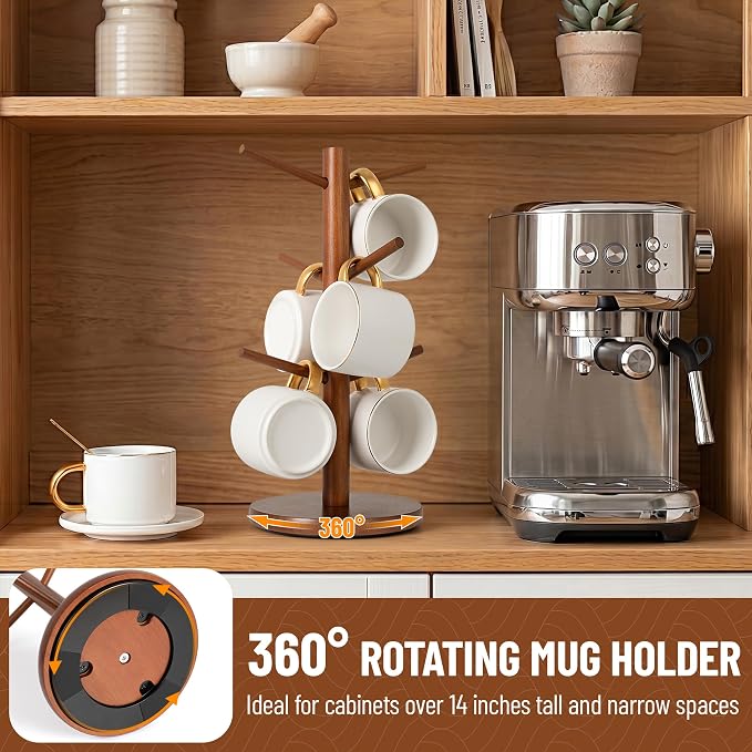 MyLifeUNIT Mug Holder Tree, 360° Rotated Coffee Cup Holder - Image 2