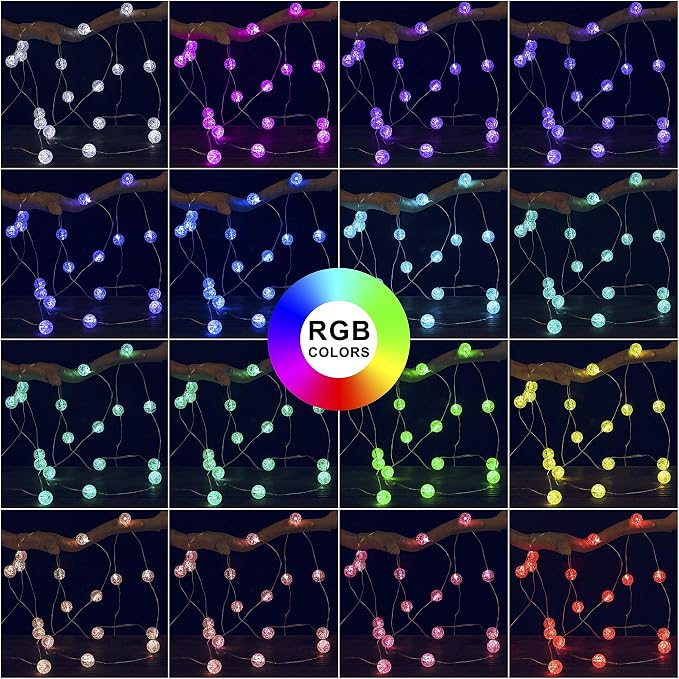 Globe String Lights for Bedroom, Crystal Crackle Small Ball Lights for Classroom - Image 7