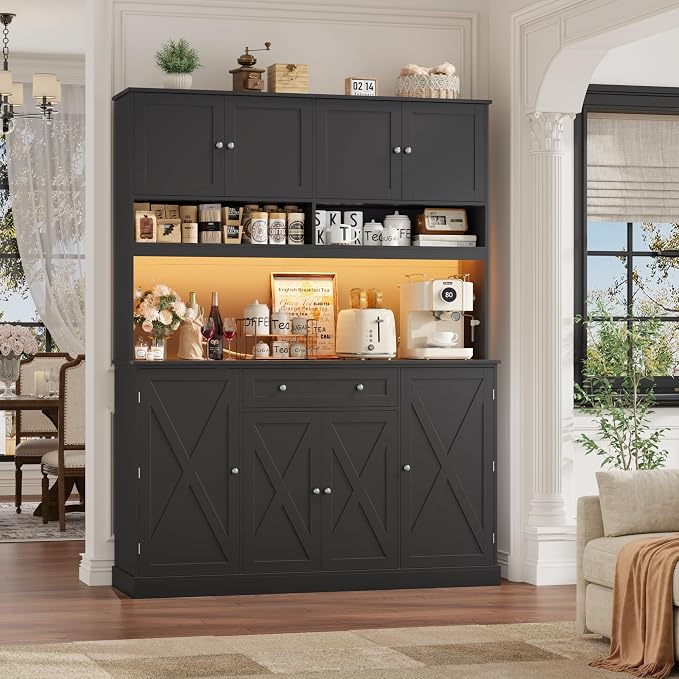 HIFIT 72.8” LED Kitchen Pantry Cabinet - Image 2