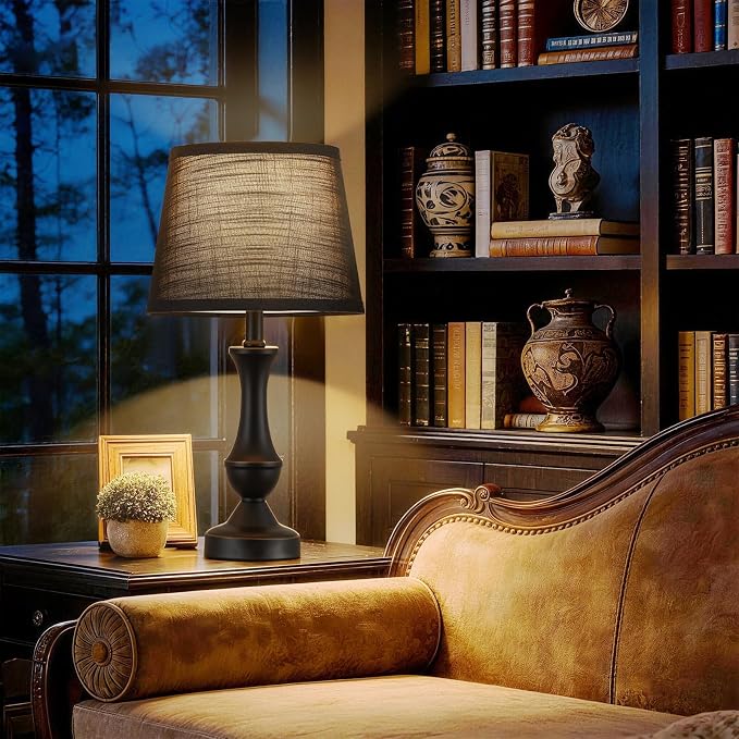 Luvkczc Table Lamp Set of 2, Linen Shade Desk Lamps - Image 7