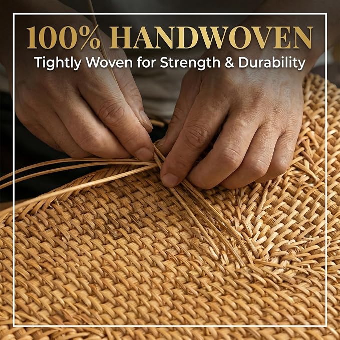 9.8" x 5.3" Rattan Tray, Wicker Decorative Tray, Woven Tray Rectangular - Image 6
