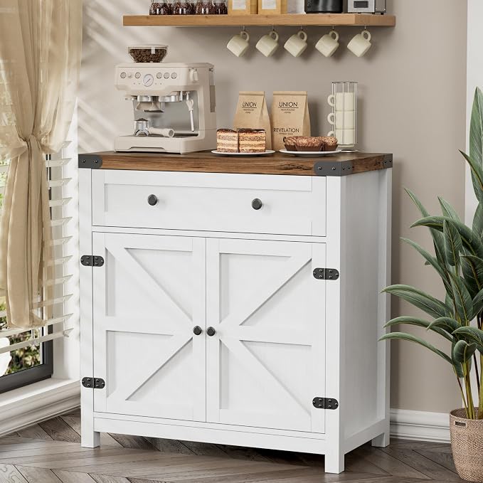 YESHOMY Kitchen Storage Cabinet, Coffee Bar Cabinet, Farmhouse Sideboard Buffet - Image 6