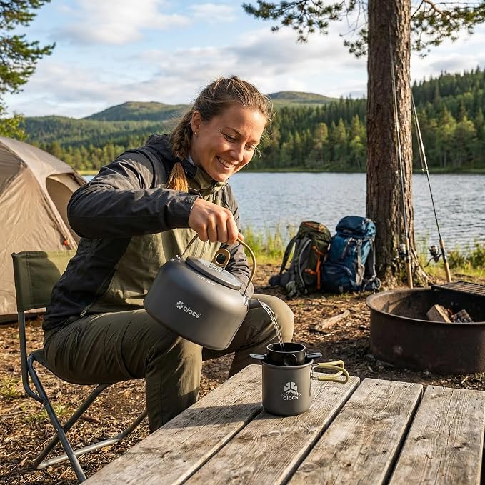 Alocs 2.3L Camping Coffee Pot Outdoor Coffee Maker Set, Hard Anodized Aluminum - Image 7