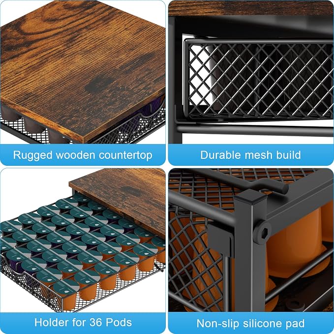 Coffee Pod Drawer Holder for K Pod Coffee Pods Holder for Counter 36 Capacity - Image 5