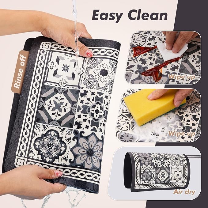 Coffee Mat, Boho Style Dish Drying Mat, Fast Water Absorption, Hide Stains - Image 5