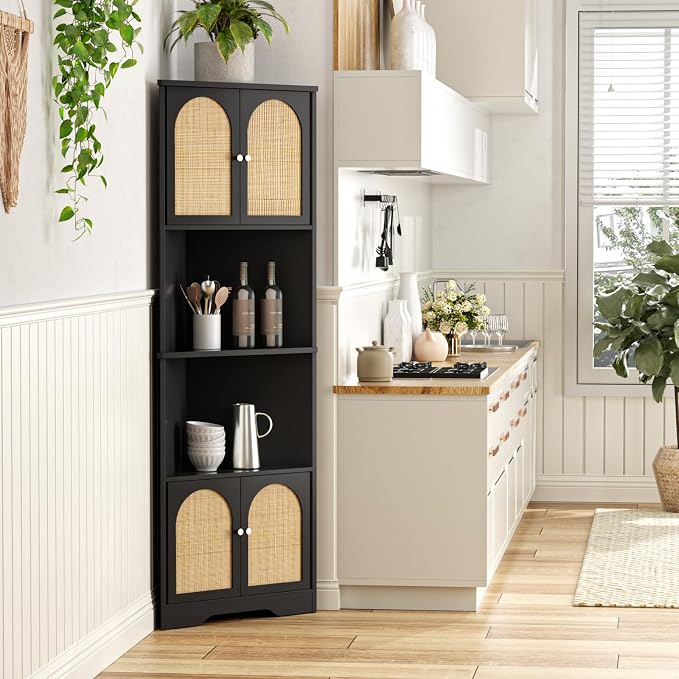 FiveWillowise 67''H Tall Corner Cabinet - Image 4